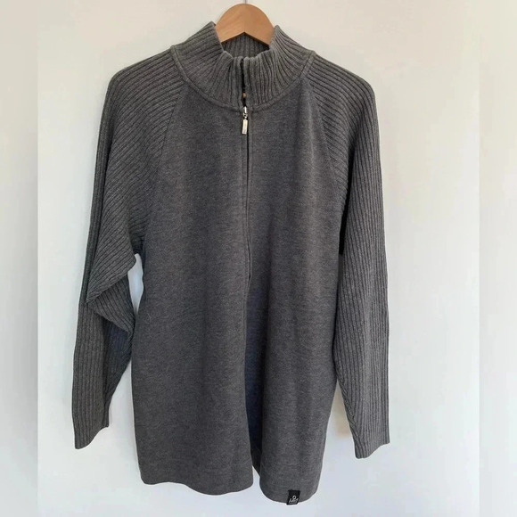 Hathaway casual gray zip up sweater size medium - Picture 2 of 6